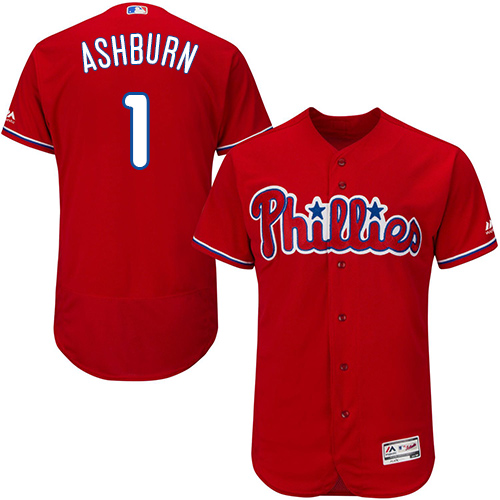 Phillies #1 Richie Ashburn Red Flexbase Authentic Collection Stitched MLB Jersey